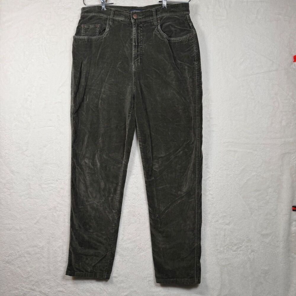 Vintage Bill Blass Jeans Womens 12 Gray Velvet Velveteen High Rise Pants 90s